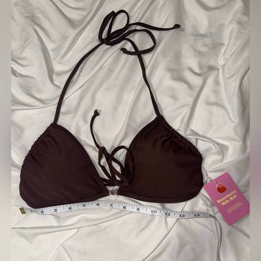 Strawberry Milk Mob Brown Bikini Top